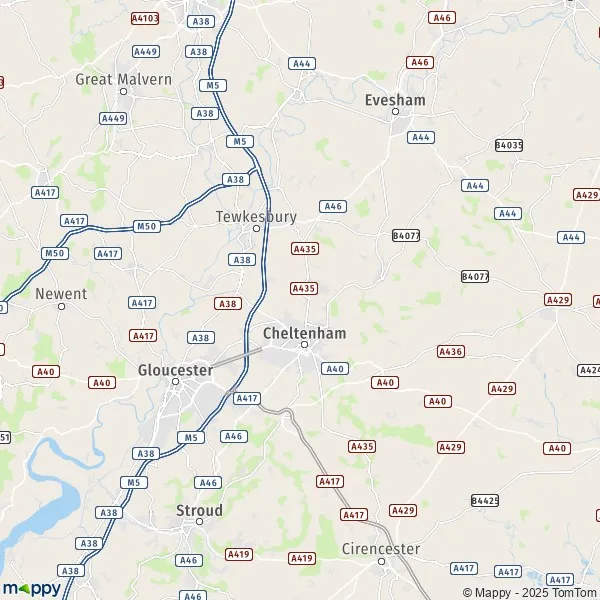Map Tewkesbury map of Tewkesbury (GL52 9) and practical information